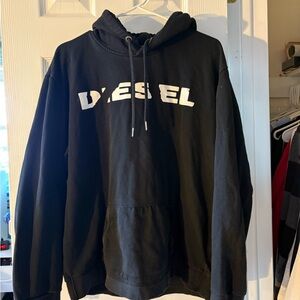 Diesel Black Hoodie with White Logo